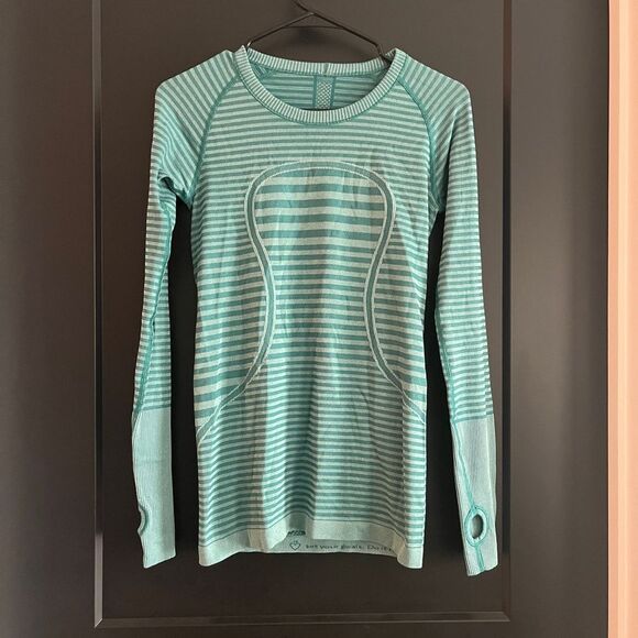 Lululemon Swiftly Tech Long Sleeve Crew Size 6 Heathered Forage Teal - Picture 3 of 8